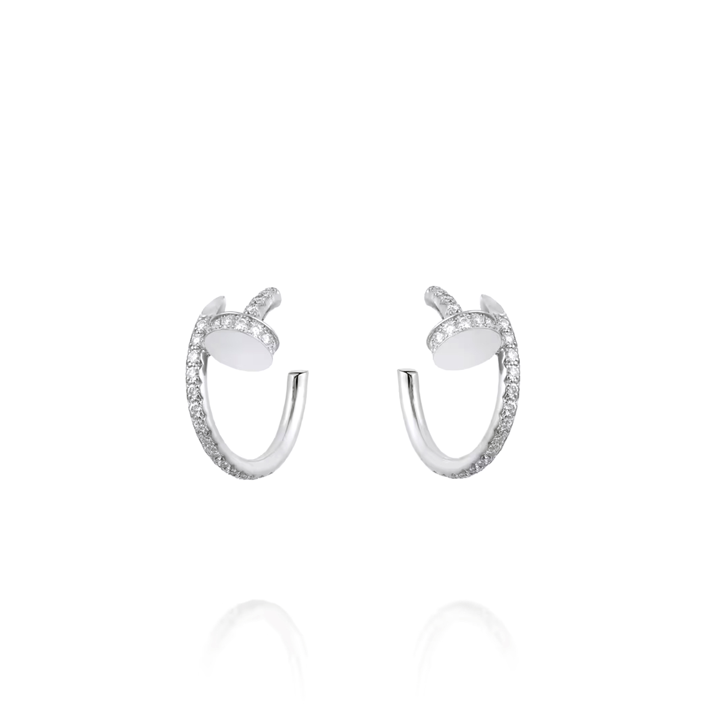 CARTIER JUSTE UN CLOU HOOP EARRINGS, SMALL MODEL, PAVED B8301431